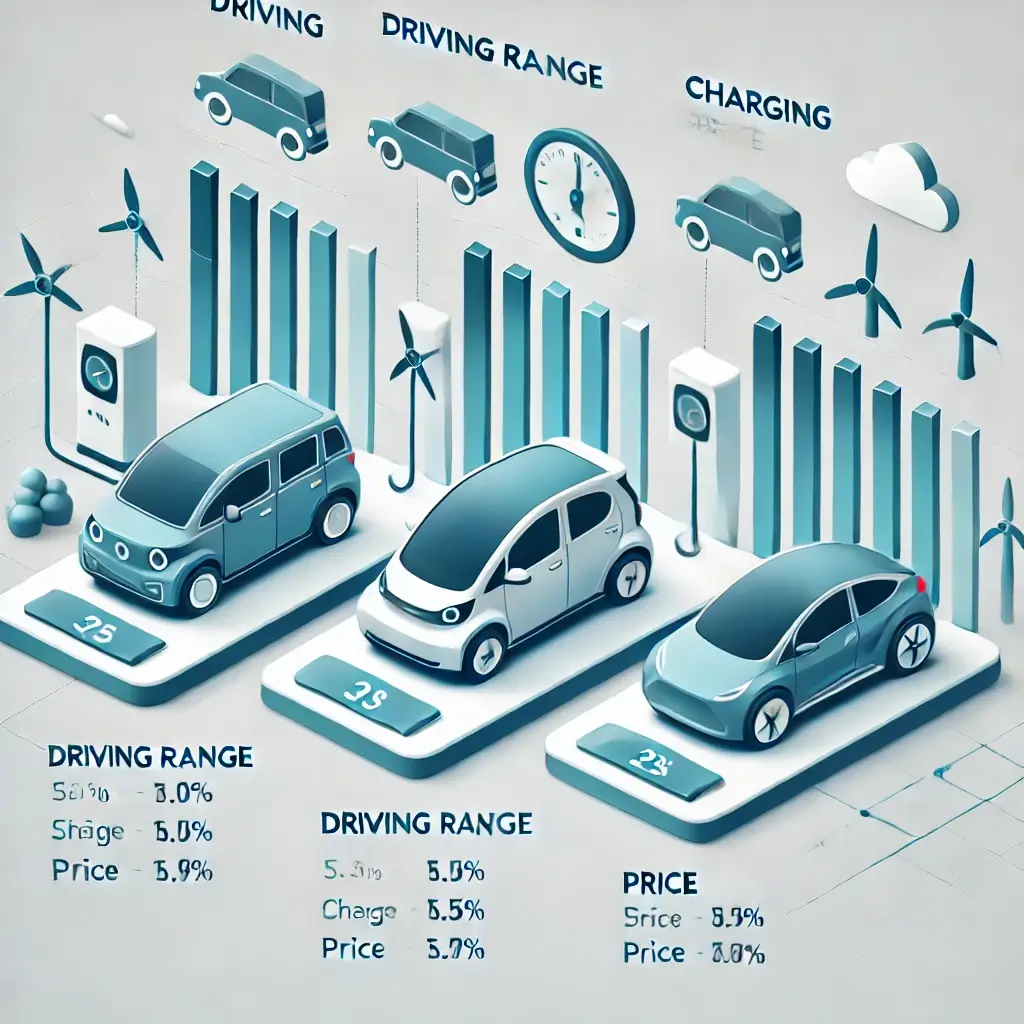 주요 전기차 모델 비교 차트를 보여주는 이미지
