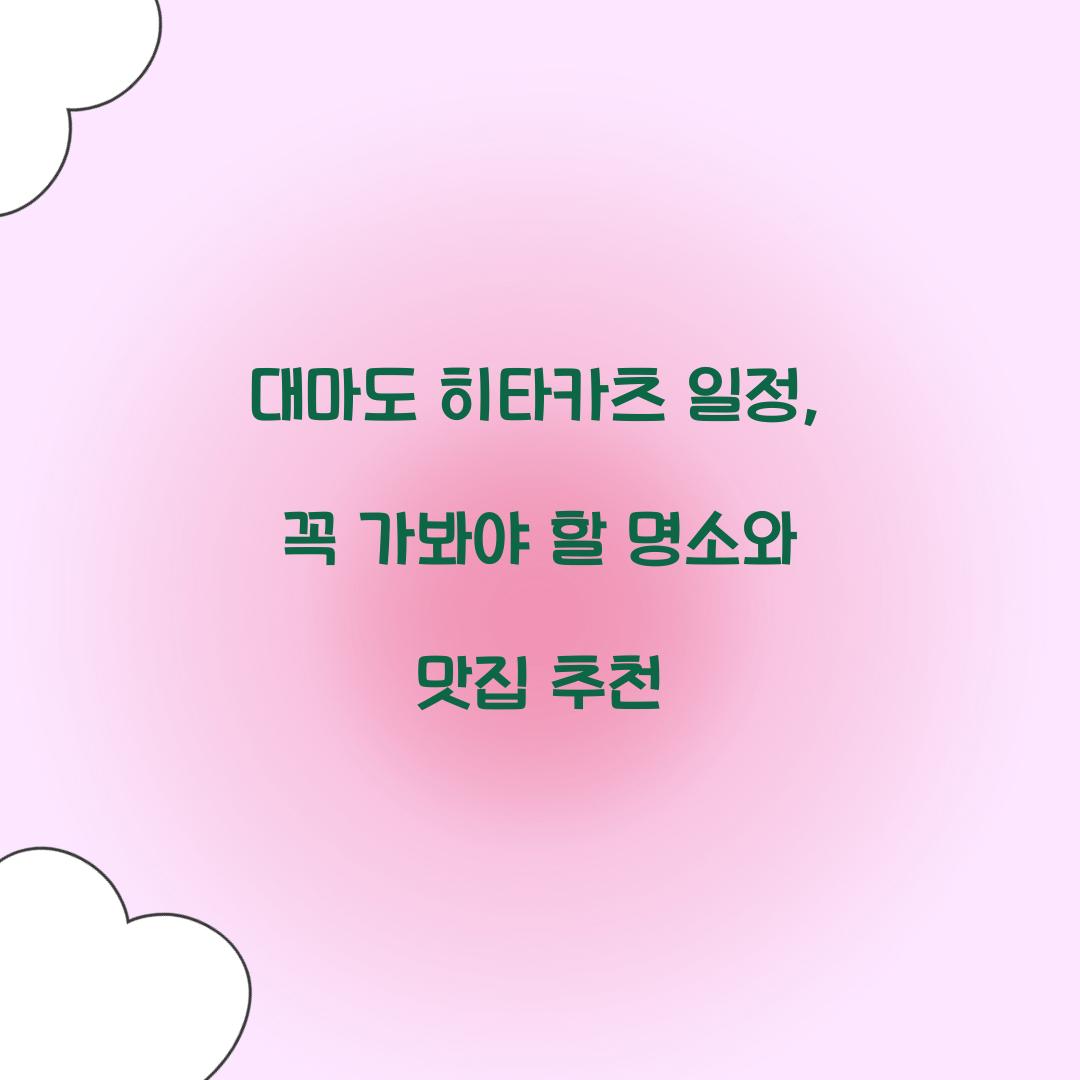 대마도 히타카츠 일정