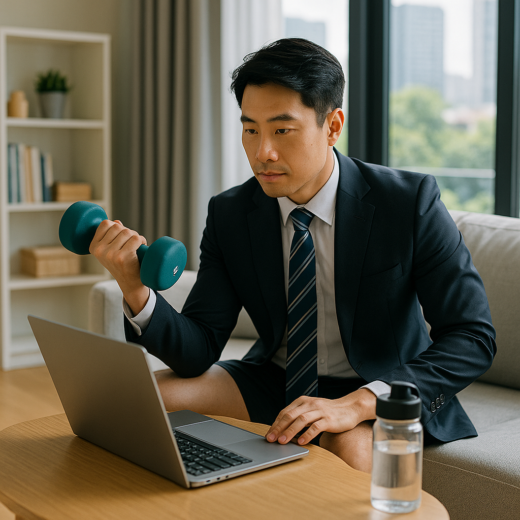 일과 피트니스 병행하는 직장인