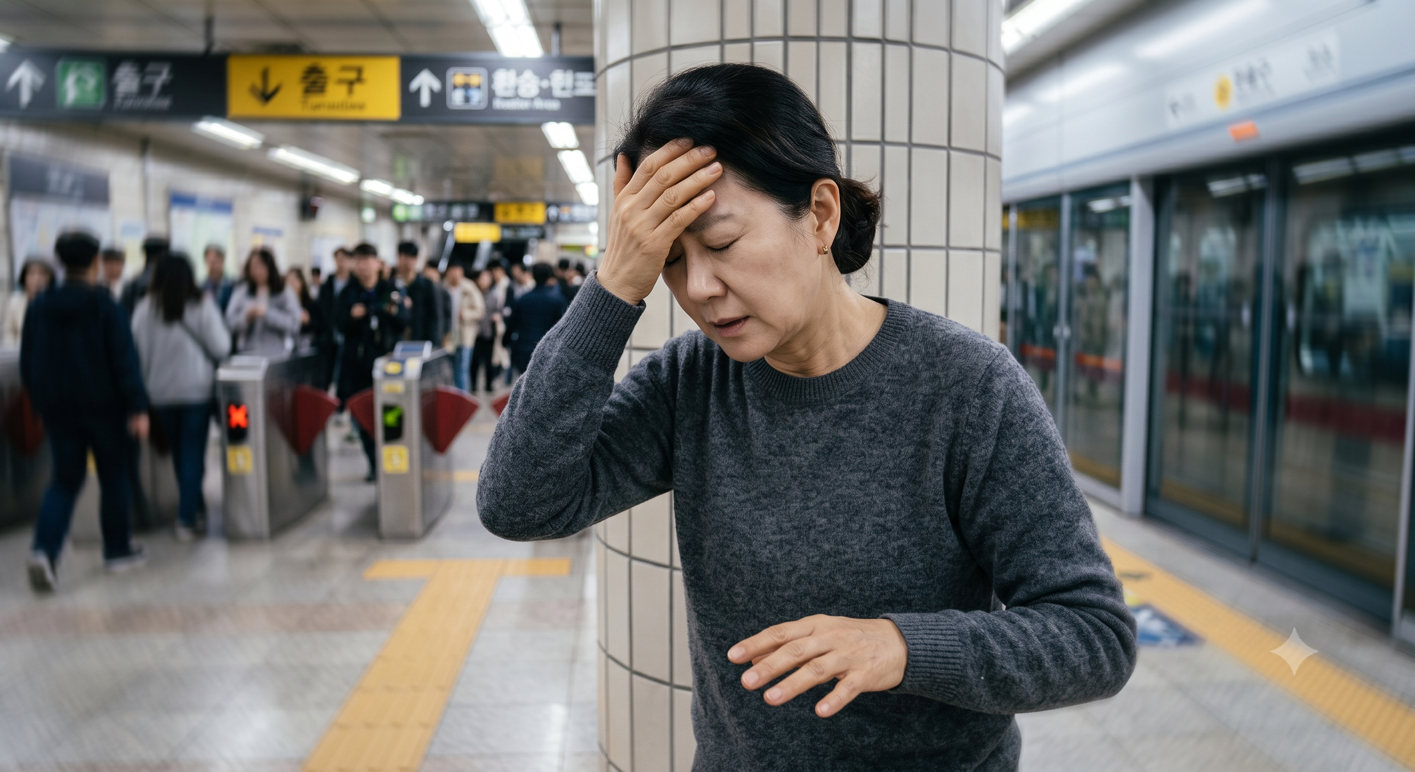 어지럼을 느끼는 사람