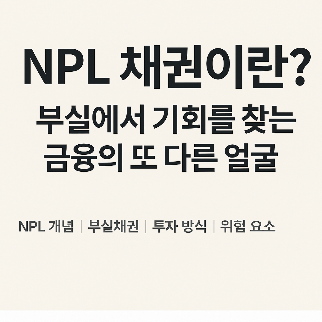 NPL 채권이란? 부실에서 기회를 찾는 금융의 또 다른 얼굴