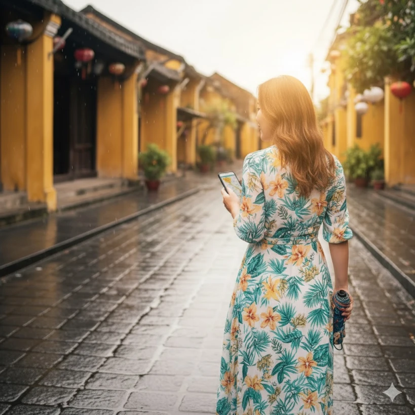 11월 다낭 우기에 대비하는 팁. 휴대용 우산과 스마트폰 지도이용