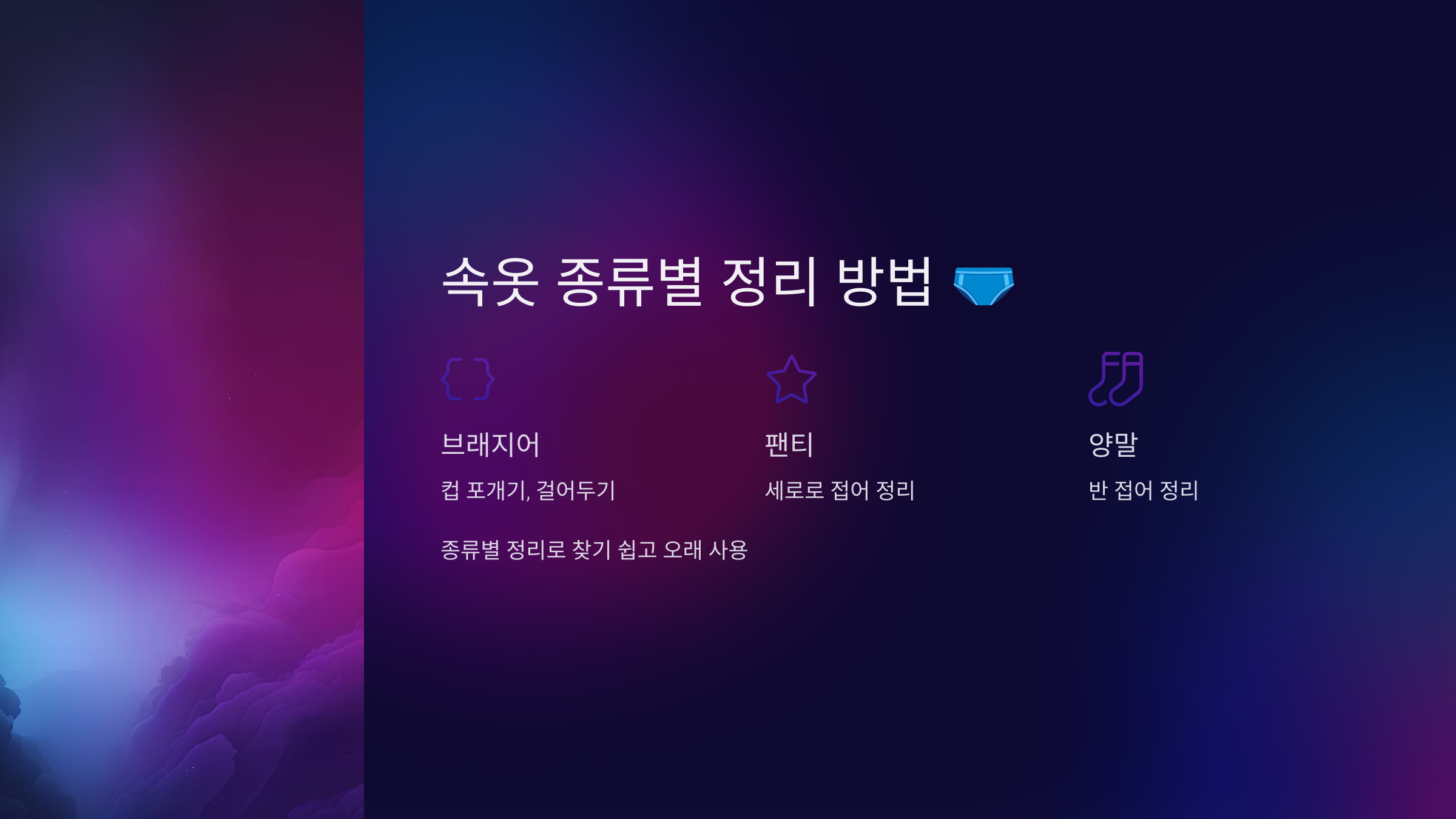 속옷 종류별 정리 방법 🩲