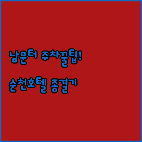 남문터광장 주차 꿀팁 및 초보자도 안..