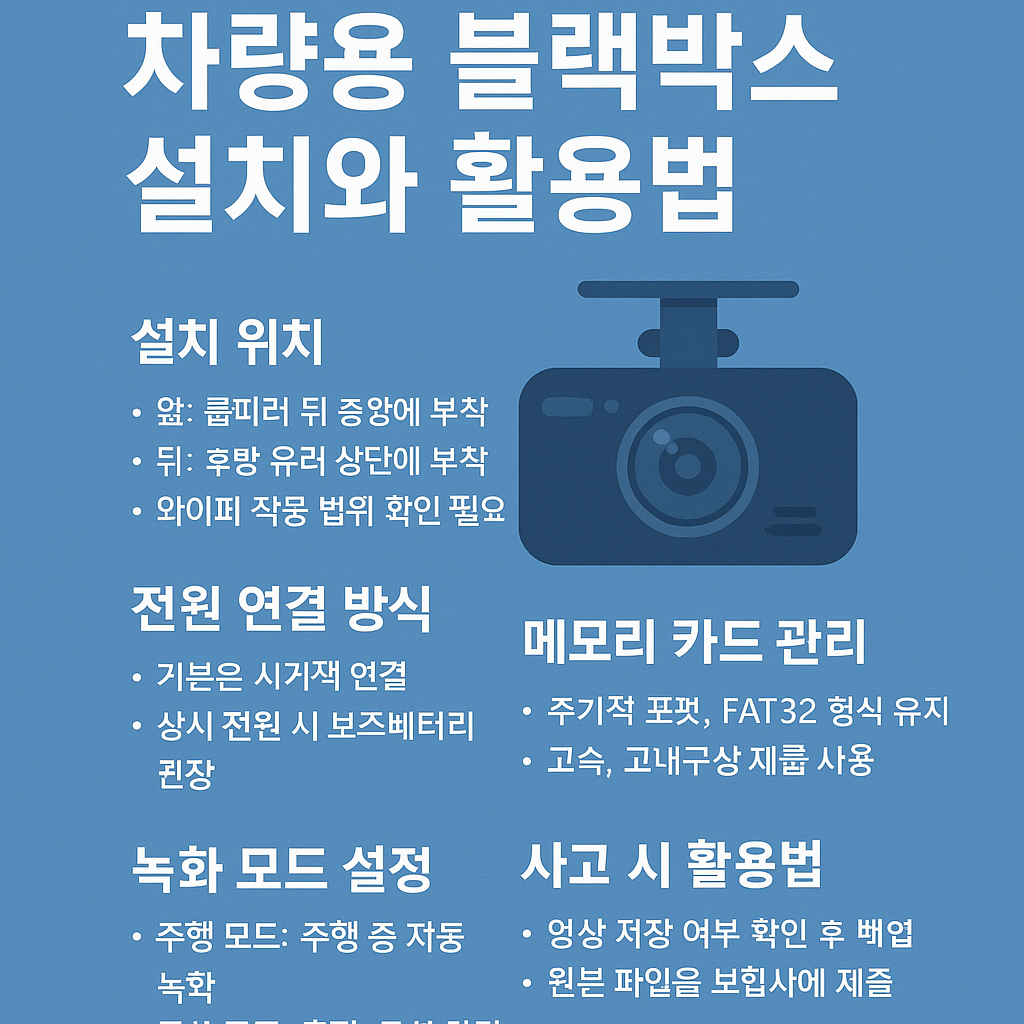 차량용 블랙박스 설치와 활용법