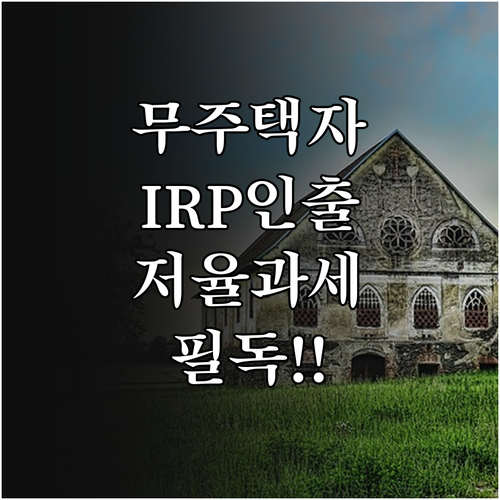 무주택자 주거 마련 등 IRP 저율 ..