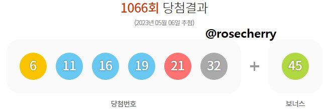 1066회차-로또1등-당첨번호와-보너스번호