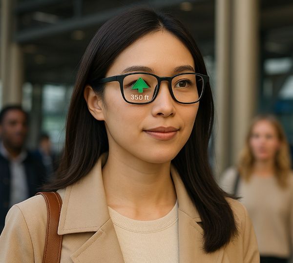 초능력안경 안경이 네비가 되어 길을 걷는 여자