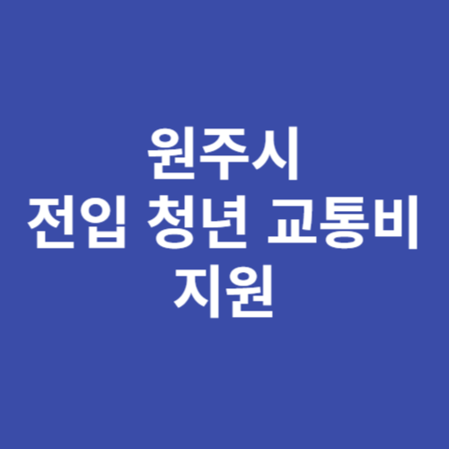 원주시 전입 청년 교통비 지원