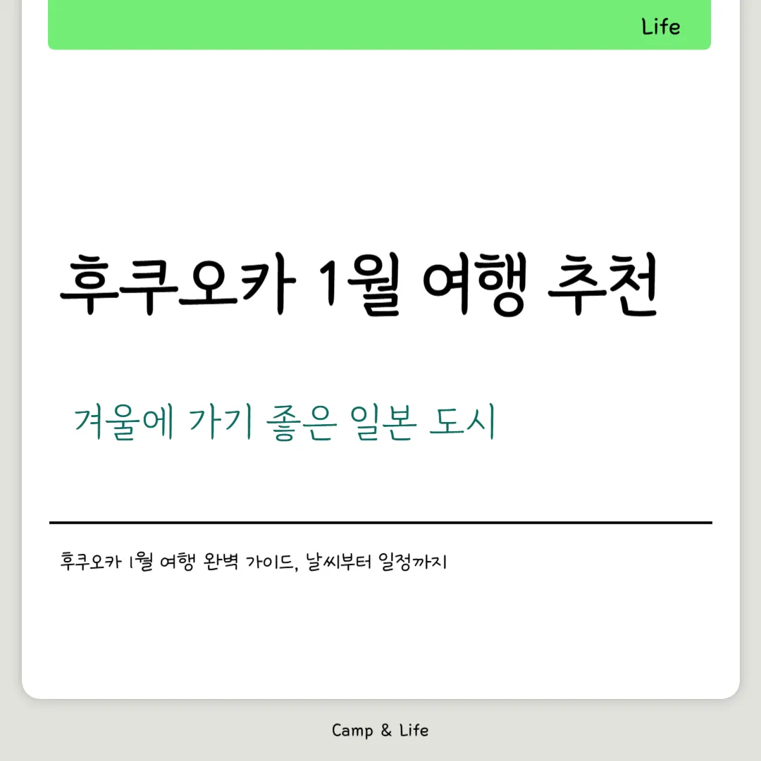 후쿠오카 1월 여행