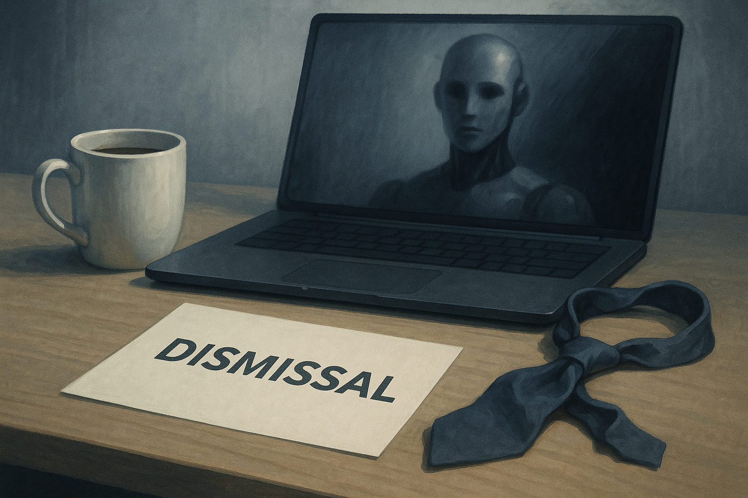 AI의 발전으로 인한 해고 사태를 묘사하는 일러스트