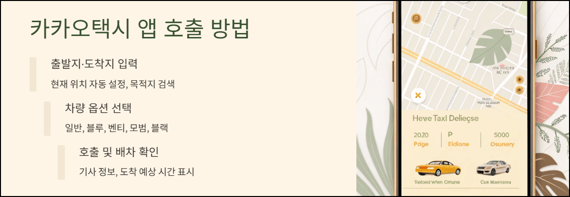 카카오택시 앱 호출 방법