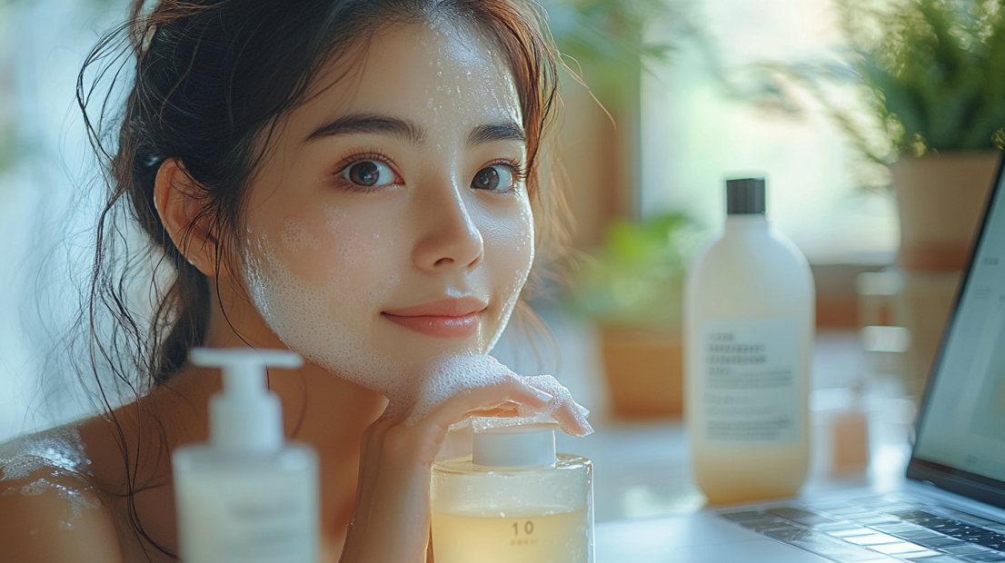 20~30대 직장인, 피부트러블 막는 습관(20대 여성의 세안 시 모습)