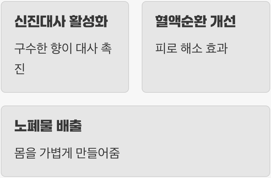 구수한 향기, 신진대사를 깨우다