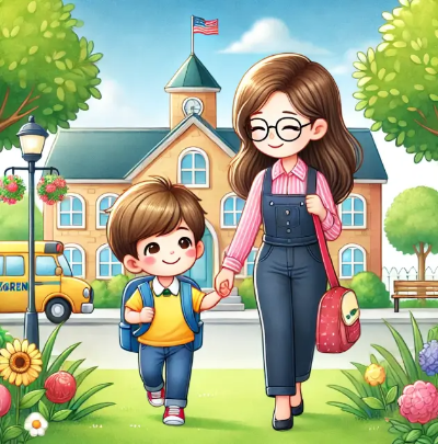 유치원-학부모-아이-등원