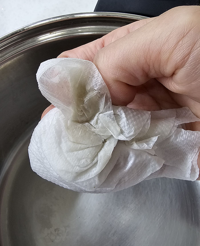 스테인레스 냄비 얼룩지우기 확인