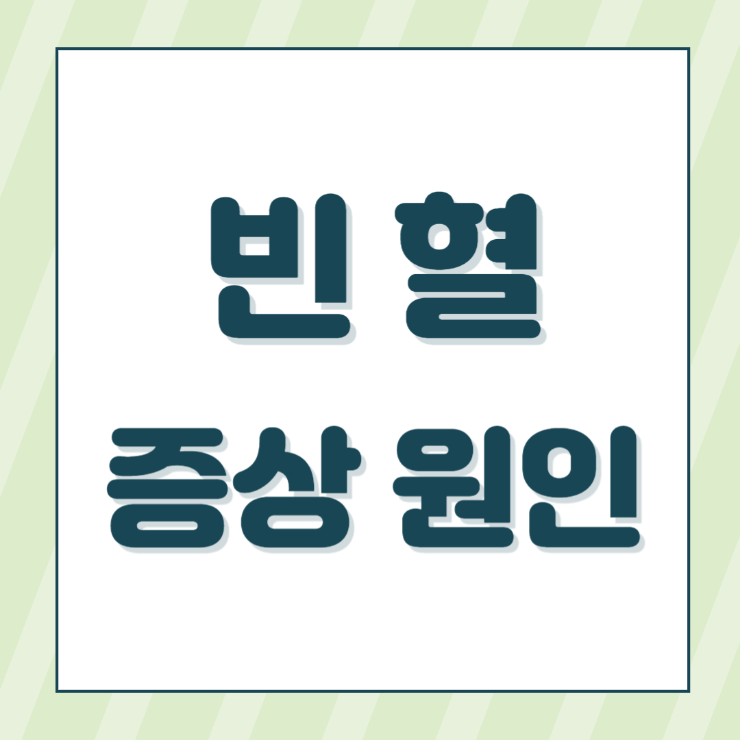 빈혈 증상 원인