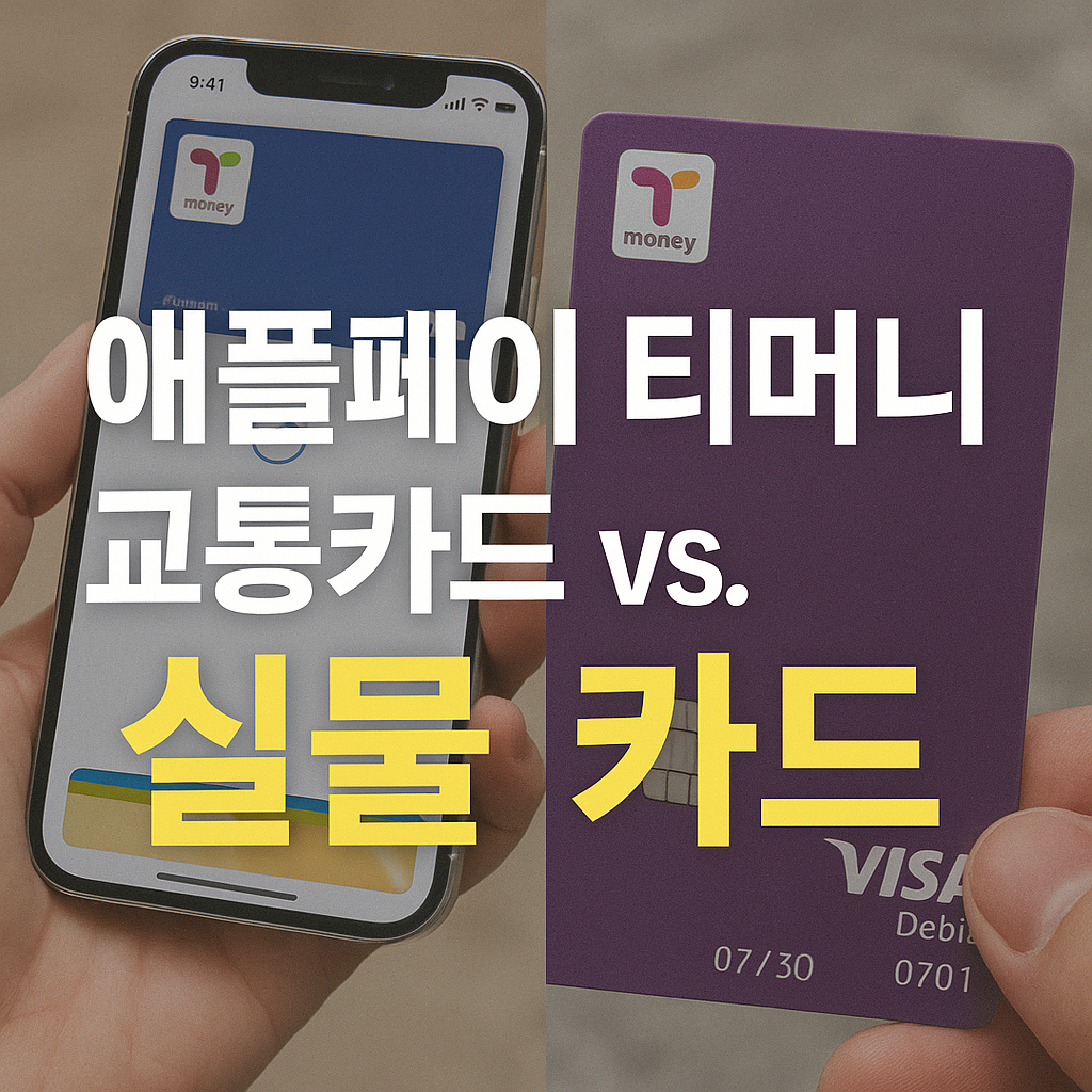 애플페이 티머니 교통카드vs. 실물 카드