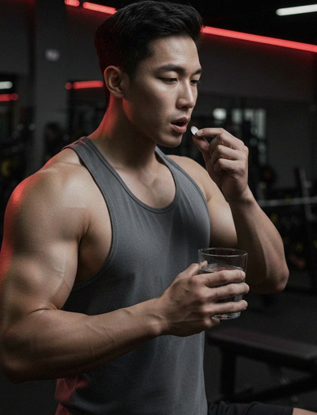 Korean Asian man in 40s lying on sofa looking tired after work