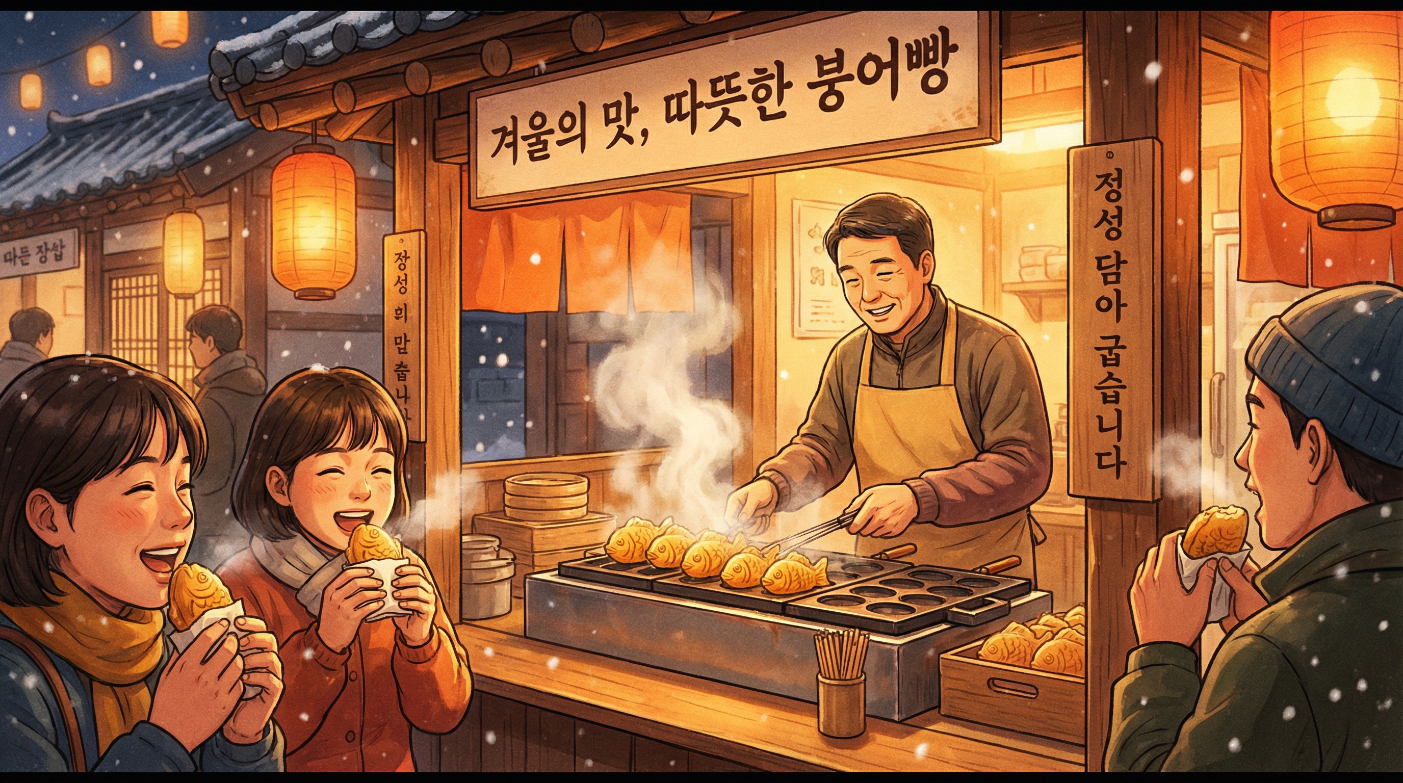 맛있는 붕어빵 길거리음식 포스터