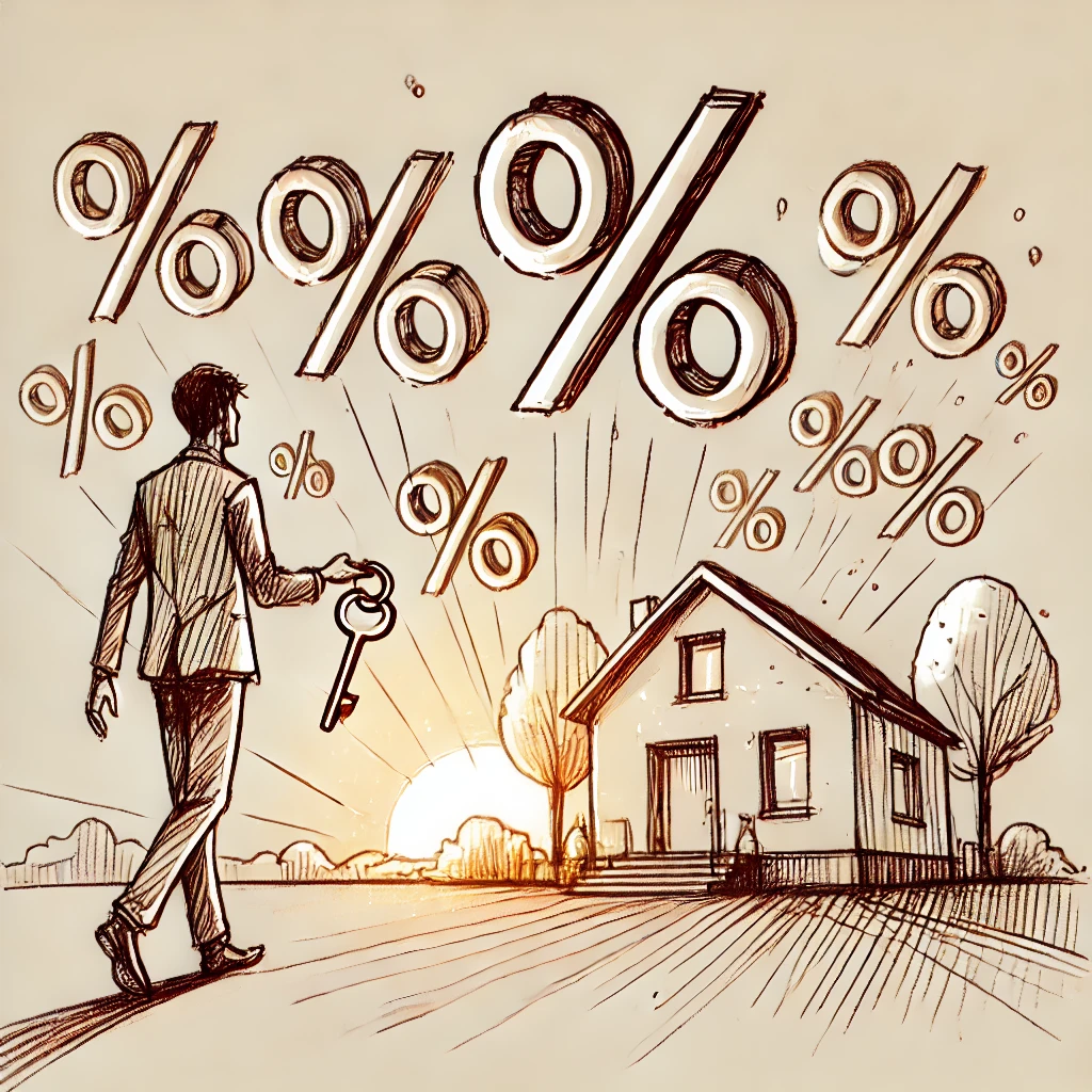 Illustrating a person happily approaching a home