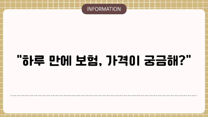 자동차 일일보험 보험료 계산