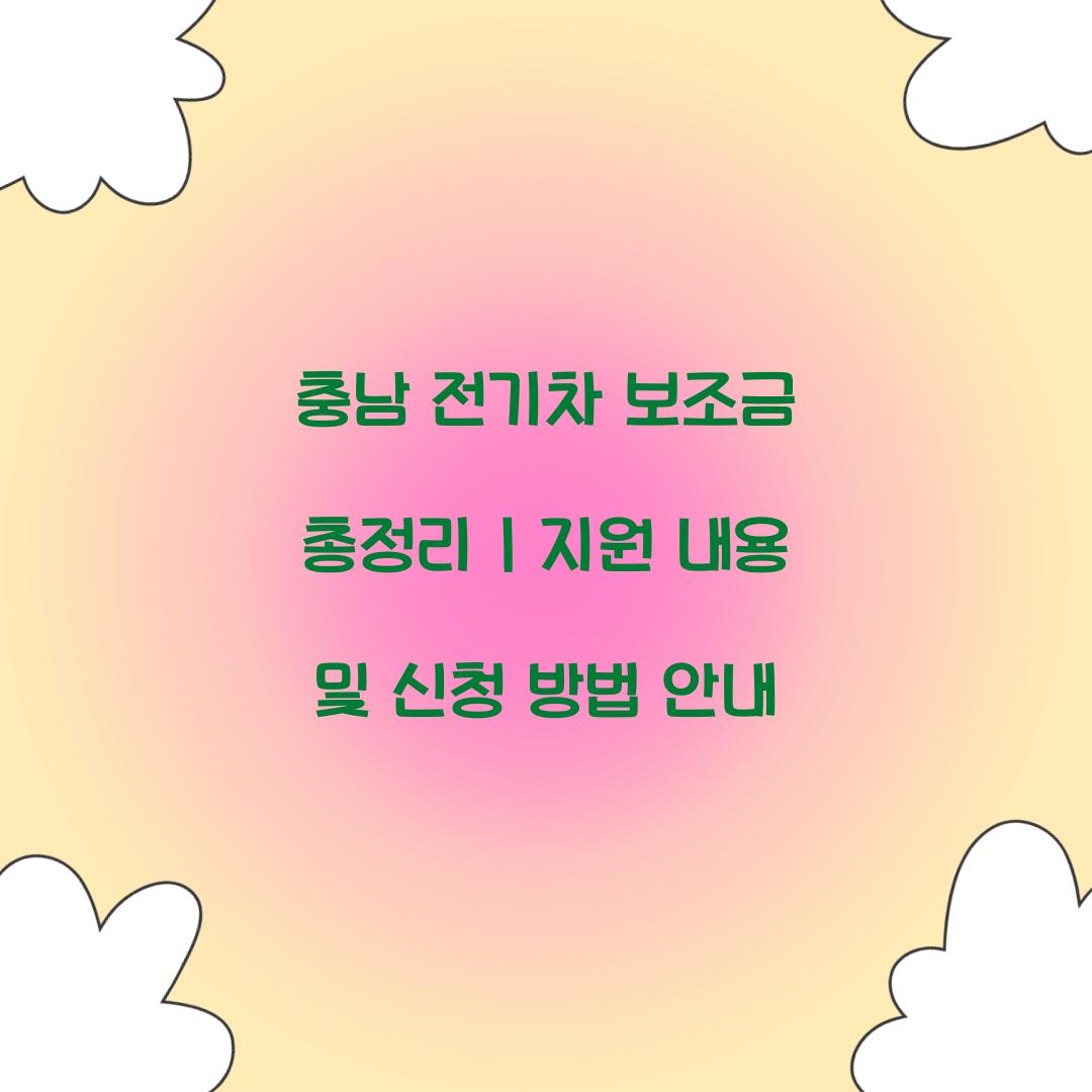 충남 전기차 보조금