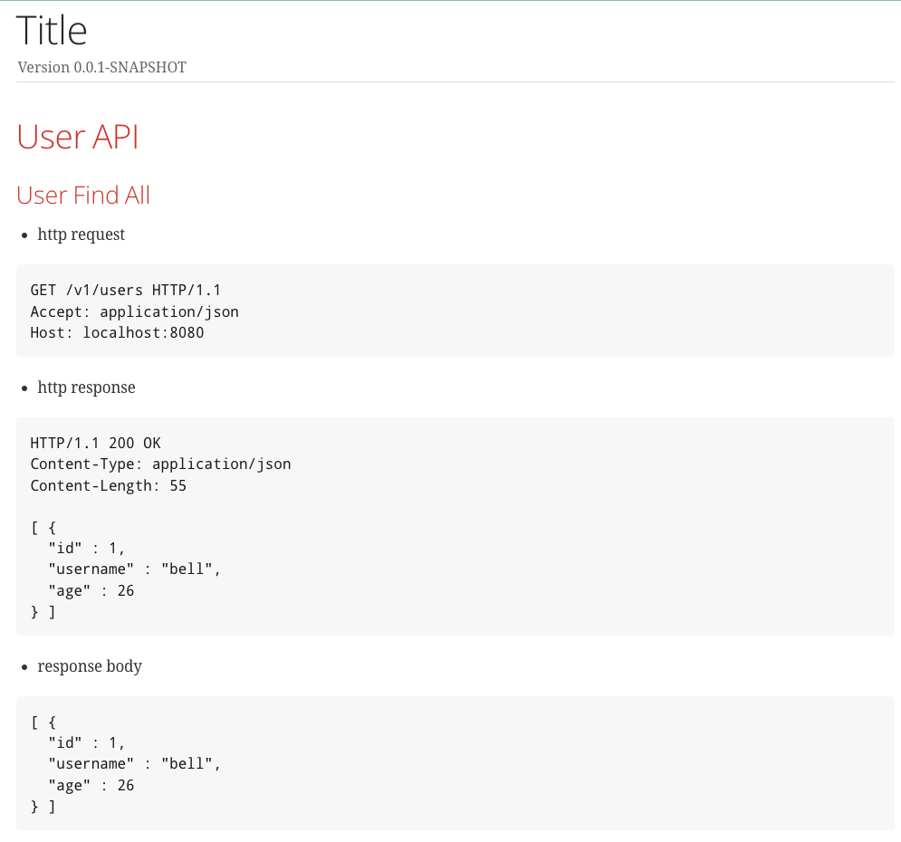 REST Docs UI