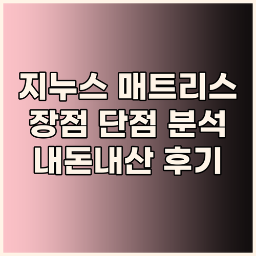 지누스 매트리스 장점 단점 완벽 분석..