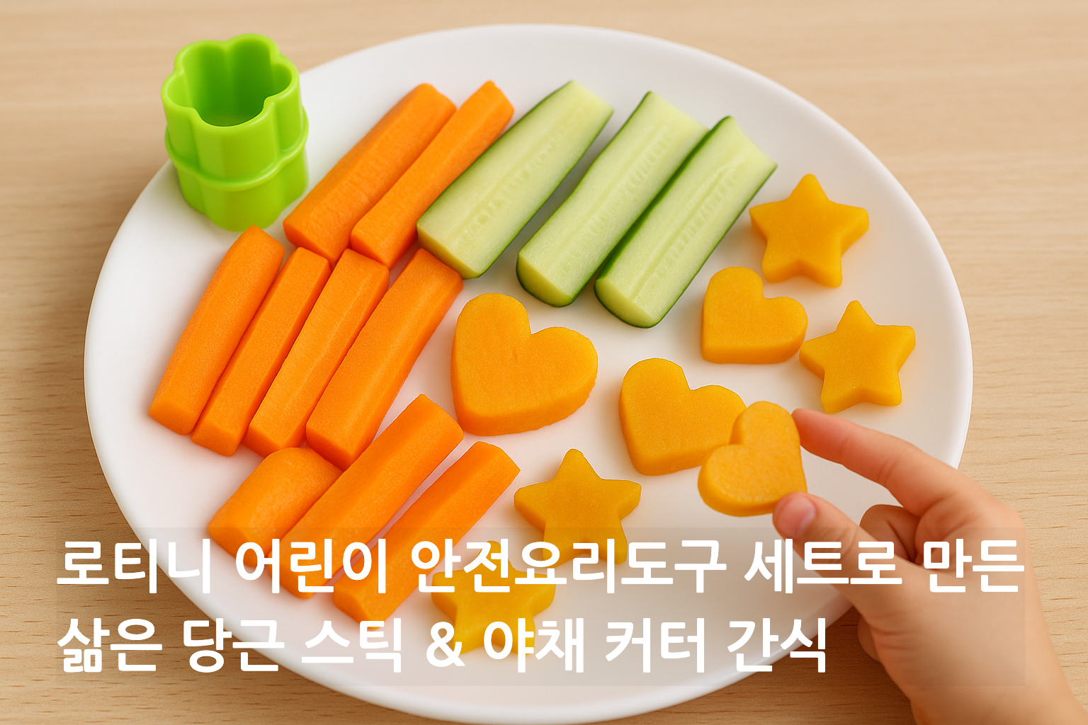 삶은 당근 스틱 &amp; 야채 커터 간식