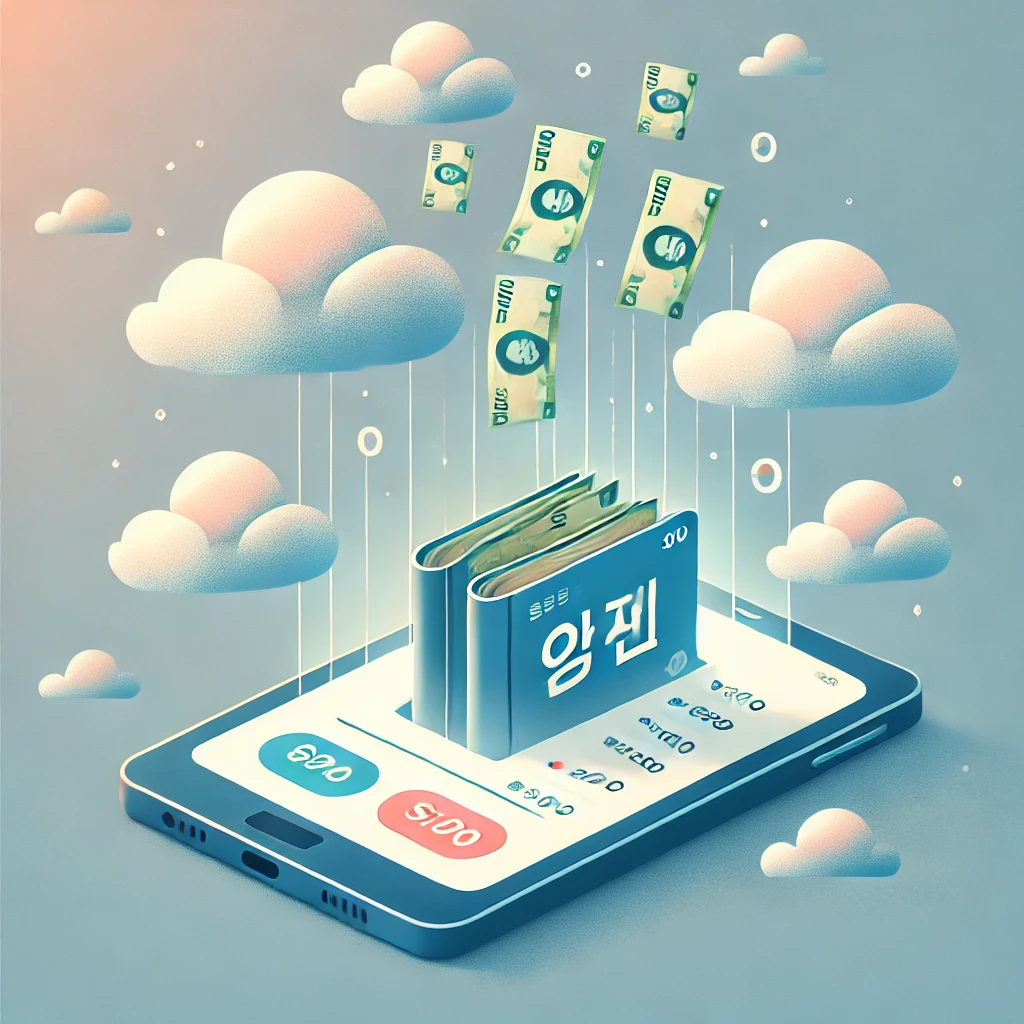 돈이 머무르는 통장을 표현한 그림입니다.