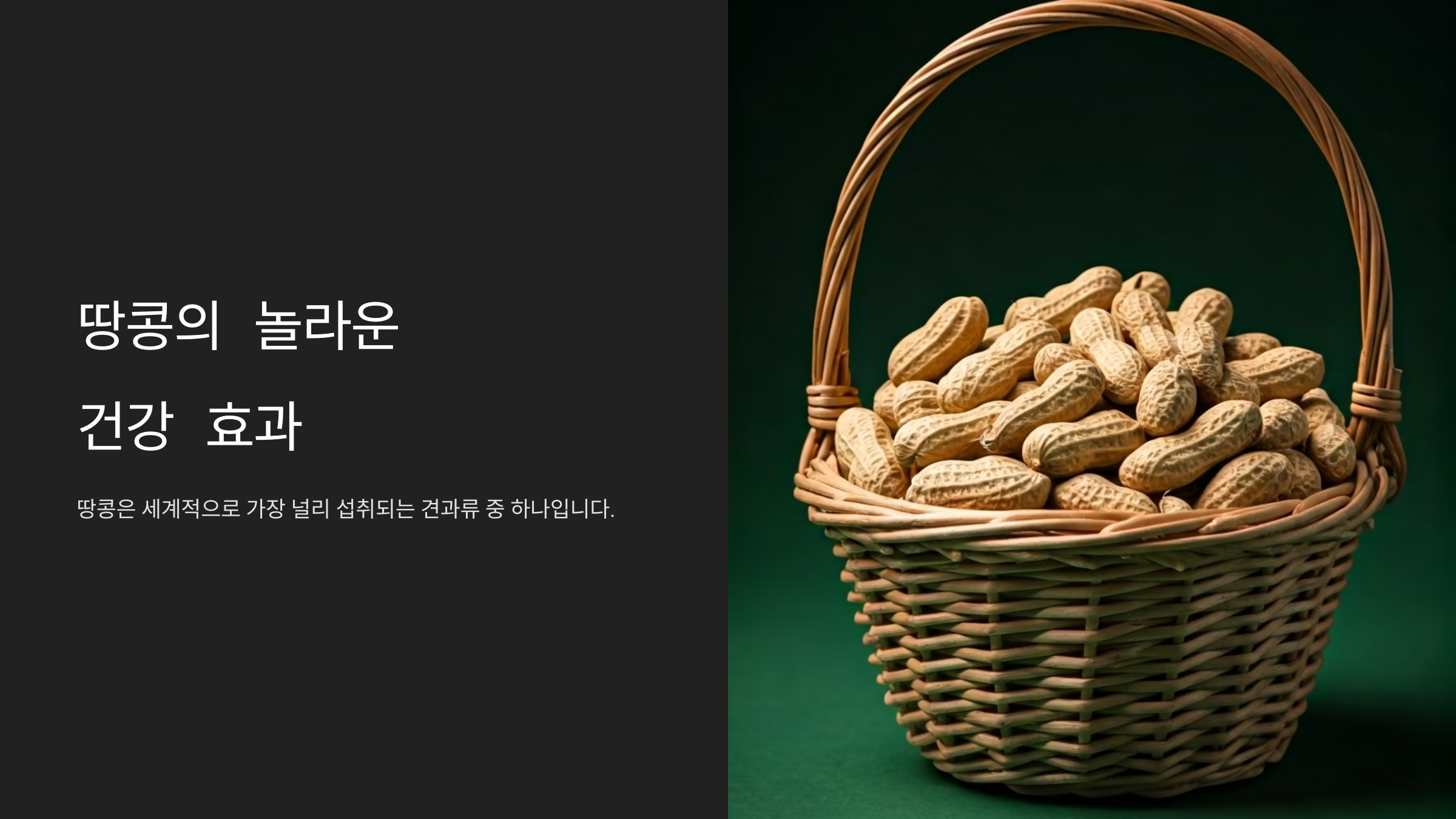 땅콩 건강효능 숨겨진 진실