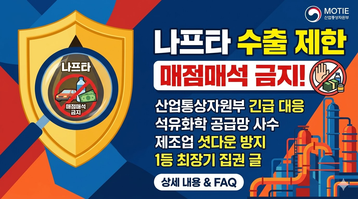 나프타 수출 제한 총정리｜정부가 왜 직접 통제에 나섰나, 매점매석 금지&middot;석화 공급망 영향까지 한눈에