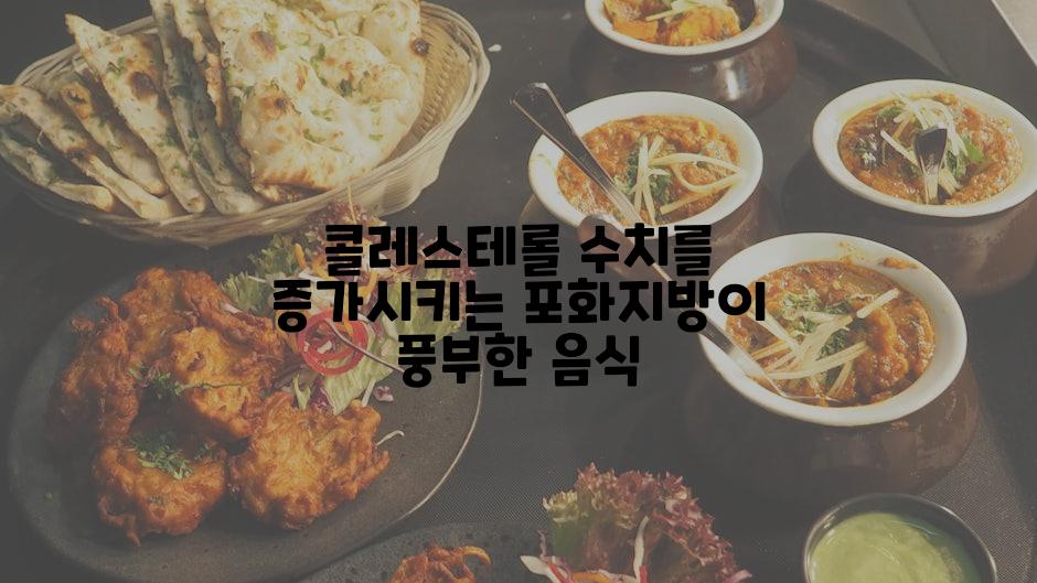 콜레스테롤 수치를 증가시키는 포화지방이 풍부한 음식
