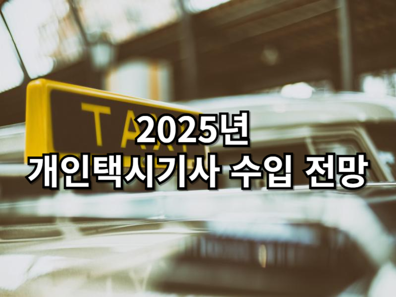 2025년 개인택시기사 수입 전망