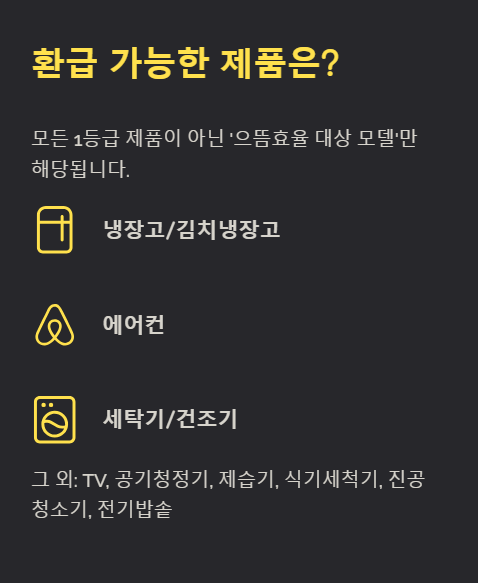 환급 가능한 제품은?