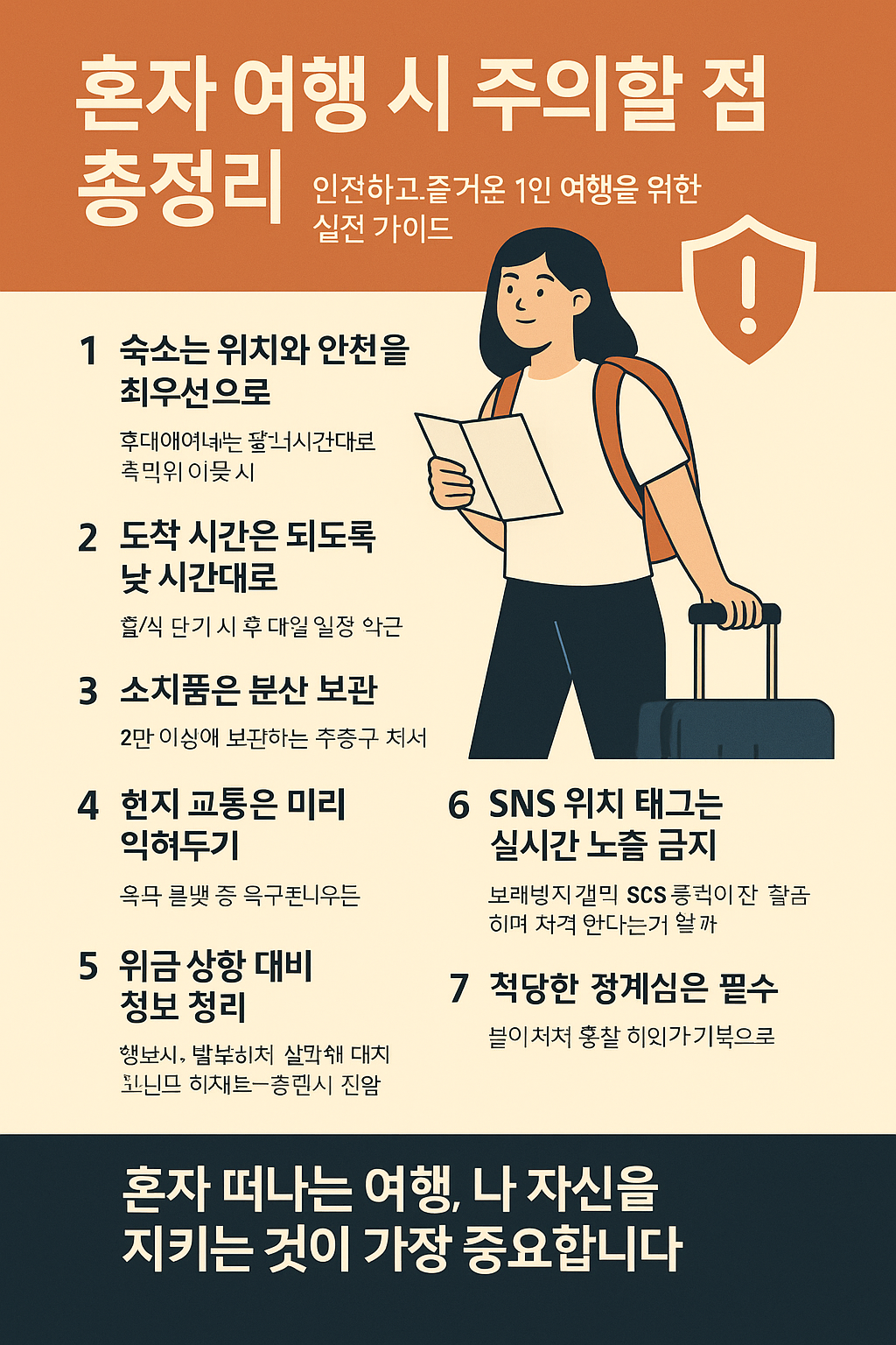 혼자 여행 시 주의할 점