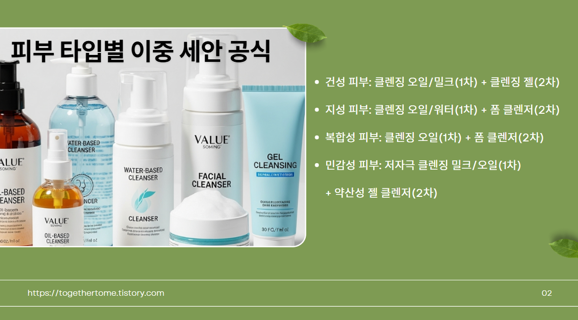 피부 타입별 이중 세안 공식