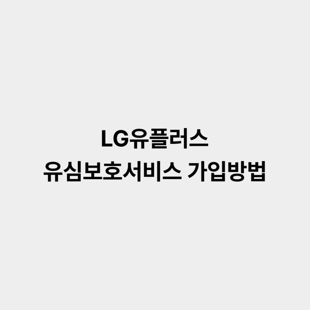 lg유플러스유심보호서비스 가입방법 쉽고 간편하게