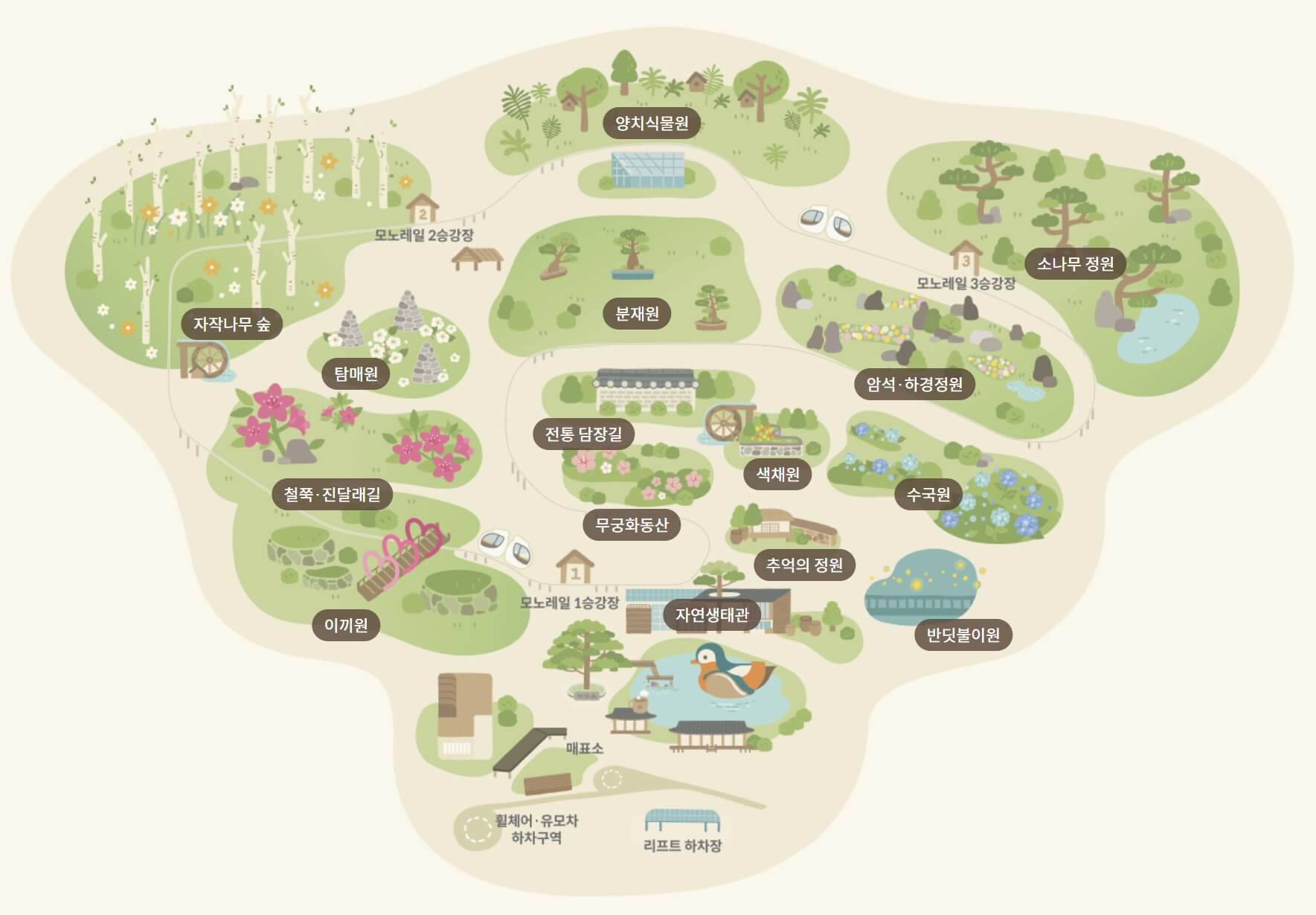 화담숲 간략지도 일러스트