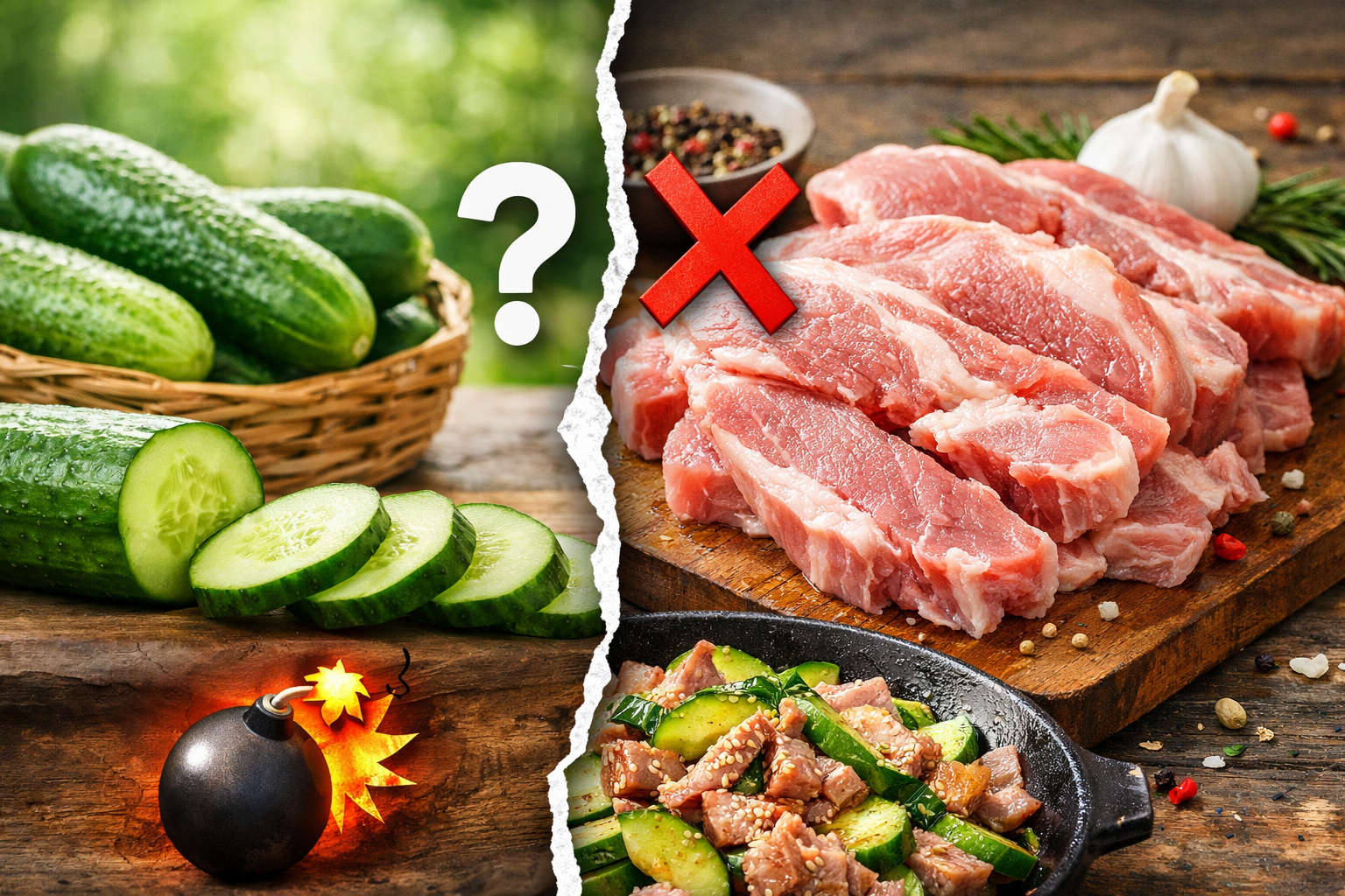 오이와 돼지고기