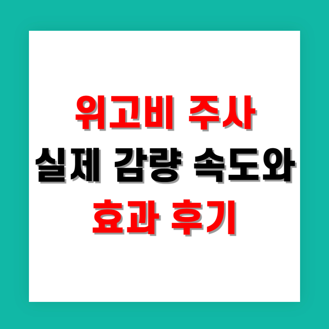 위고비 주사 실제 감량 속도와 효과 후기