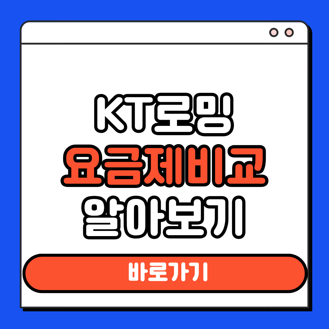 KT 로밍 요금제 비교