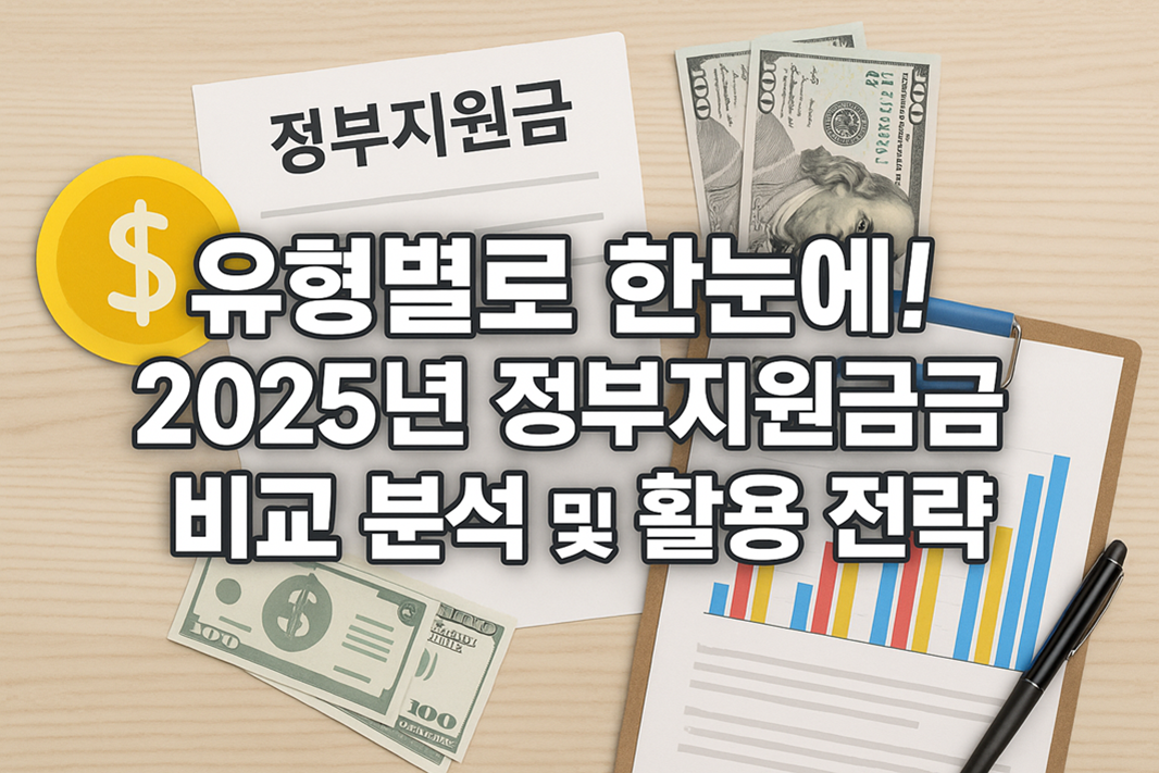 유형별로 한눈에! 2025년 정부지원금 비교 분석 및 활용 전략 관련