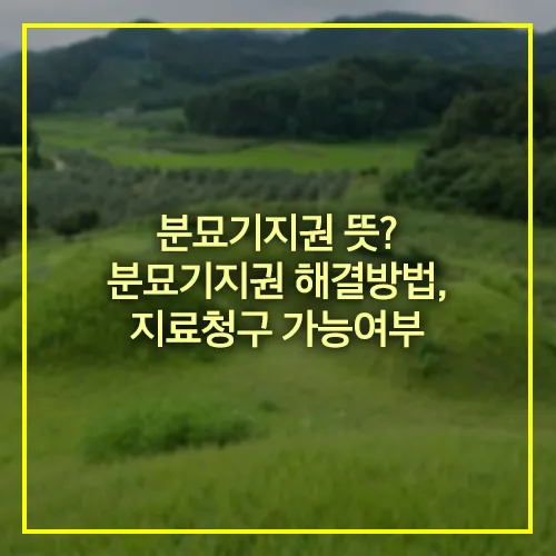 분묘기지권 뜻? 분묘기지권 해결방법 지료청구 가능여부
