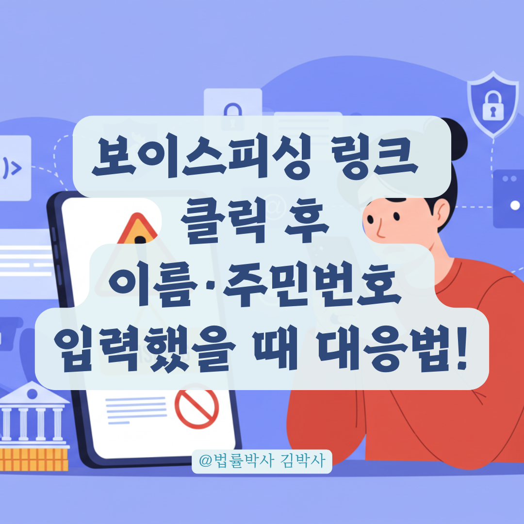 이름·주민번호까지 입력했다면? 보이스피싱 링크 접속 후 실시간 대응 가이드. 📱