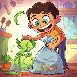 배추 껍데기 일반쓰레기