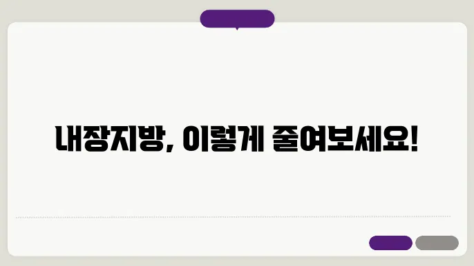 내장지방 레벨 1 만드는 효과적인 10가지 방법