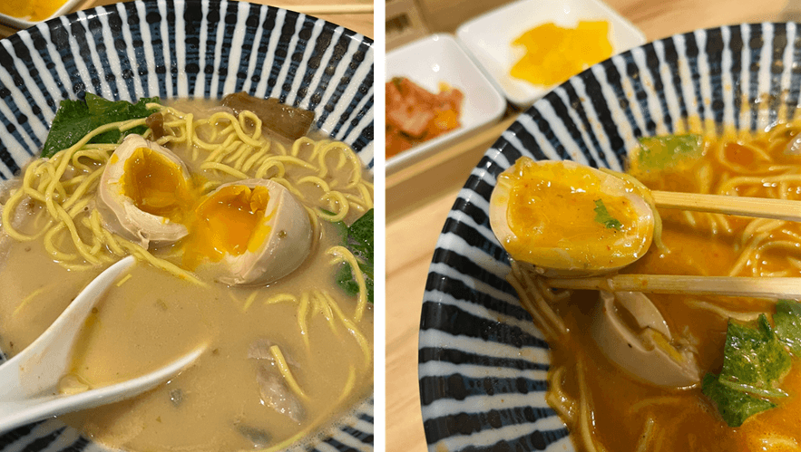 라멘-반숙된-계란의-모습