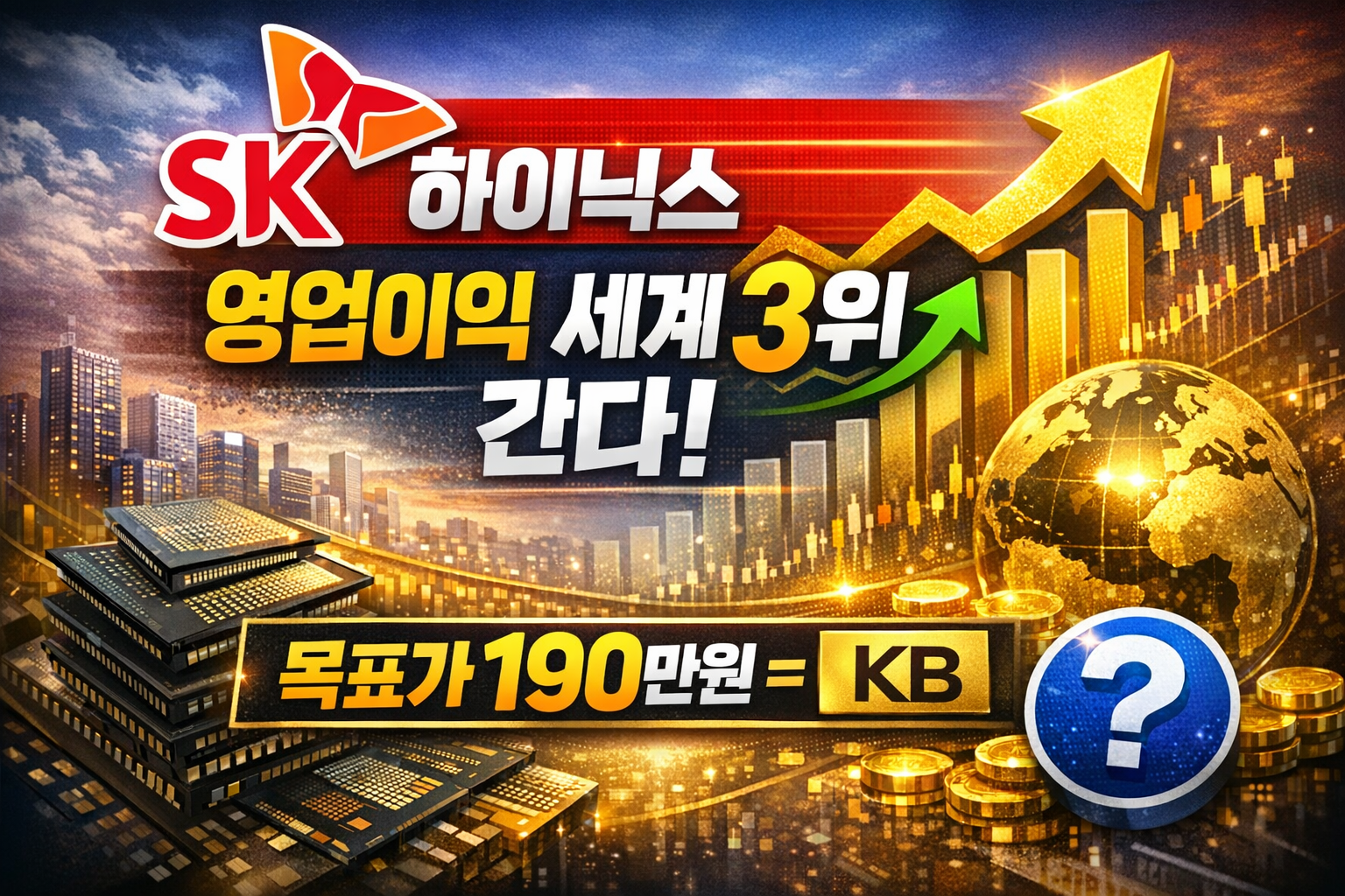 SK하이닉스, 영업이익 세계 3위 간다&hellip;목표가 190만원-KB 무슨 뜻일까